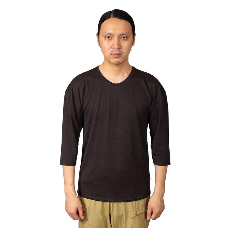 アクシーズクイン 凌 SHINOGI ウロコシャツ 七分袖 スミイロ [シノギ]