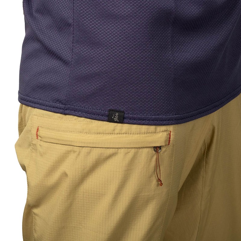 アクシーズクイン 凌 SHINOGI ウロコシャツ 七分袖 スミイロ [シノギ]