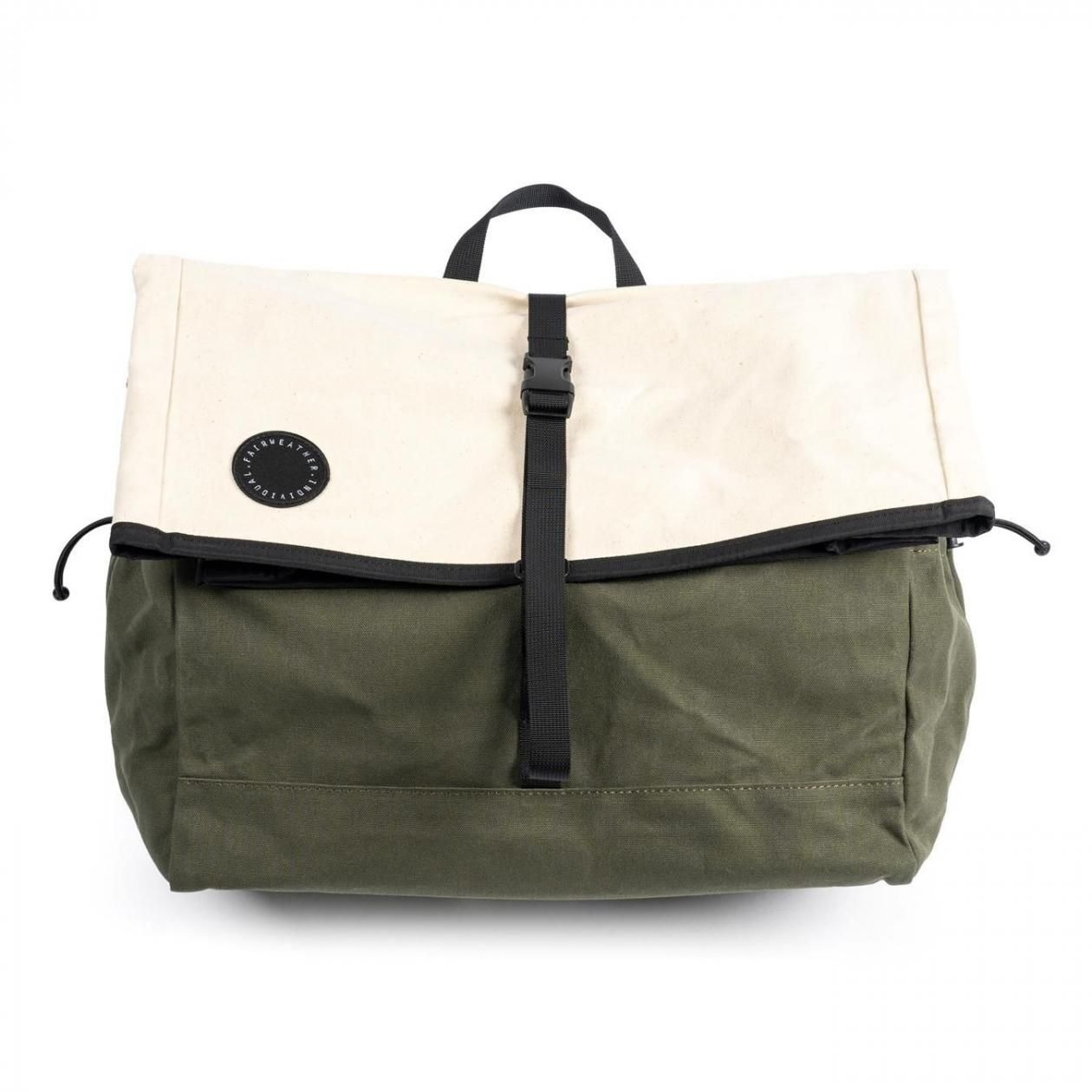 FAIRWEATHER brompton bag フレームなし waxed canvas/natural/olive [フェアウェザー]