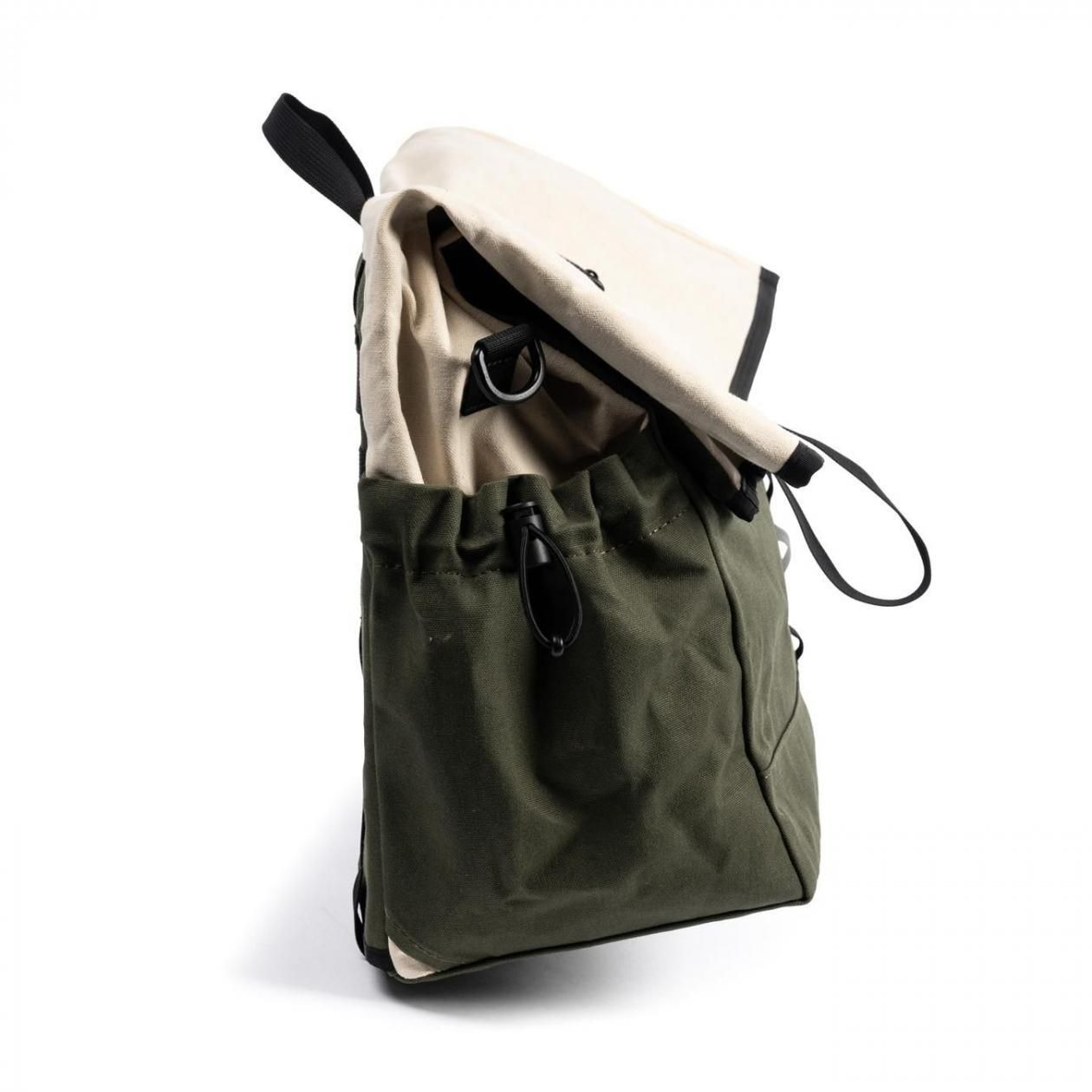 FAIRWEATHER brompton bag フレームなし waxed canvas/natural/olive [フェアウェザー]