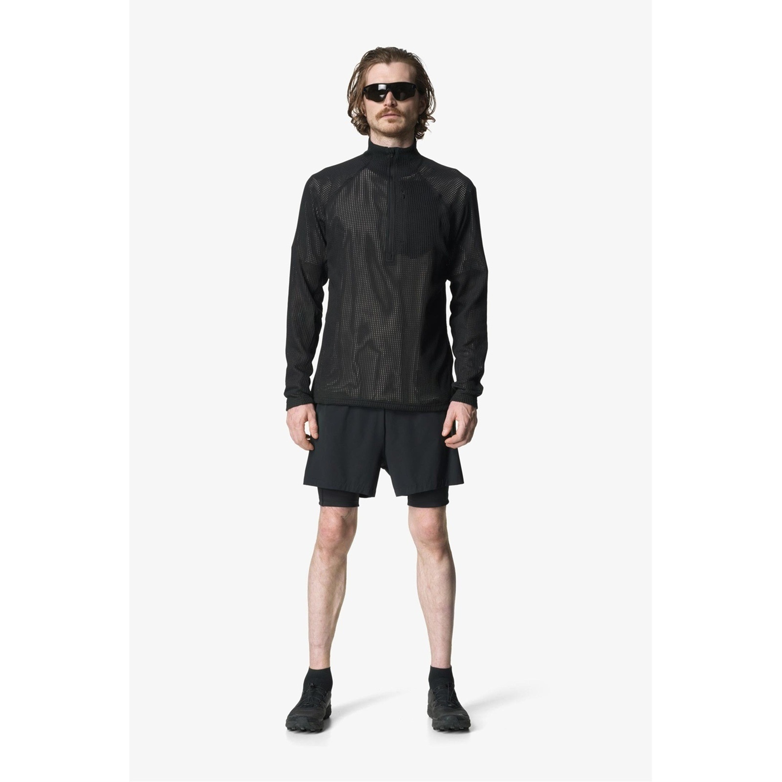 Houdini Mens Pace Flow Half Zip True Black [フーディニ]