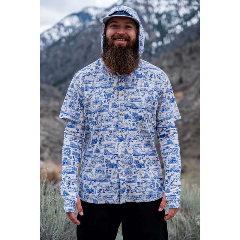 JOLLY GEAR Flip-Flopper Sun Sleeves Trail Madness Blue [ジョリーギア]