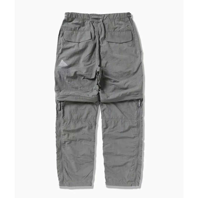 and wander Ny taffeta hiker 2way pants gray [アンドワンダー]