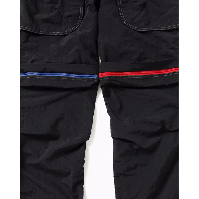 and wander Ny taffeta hiker 2way pants black [アンドワンダー]