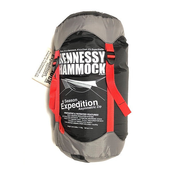 Hennessy Hammock 4シーズン エキスペディションZIP Titanium grey hammock with red lining and titanium grey fly [ヘネシーハンモック]