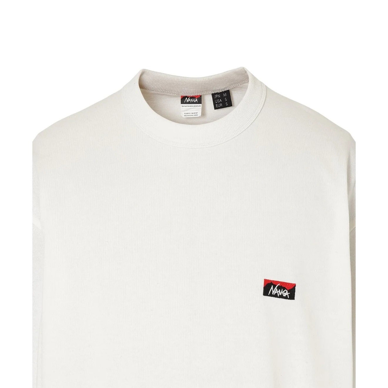 NANGA ECO HYBRID BOX LOGO EMBROIDERY L/S TEE WHT [ナンガ]