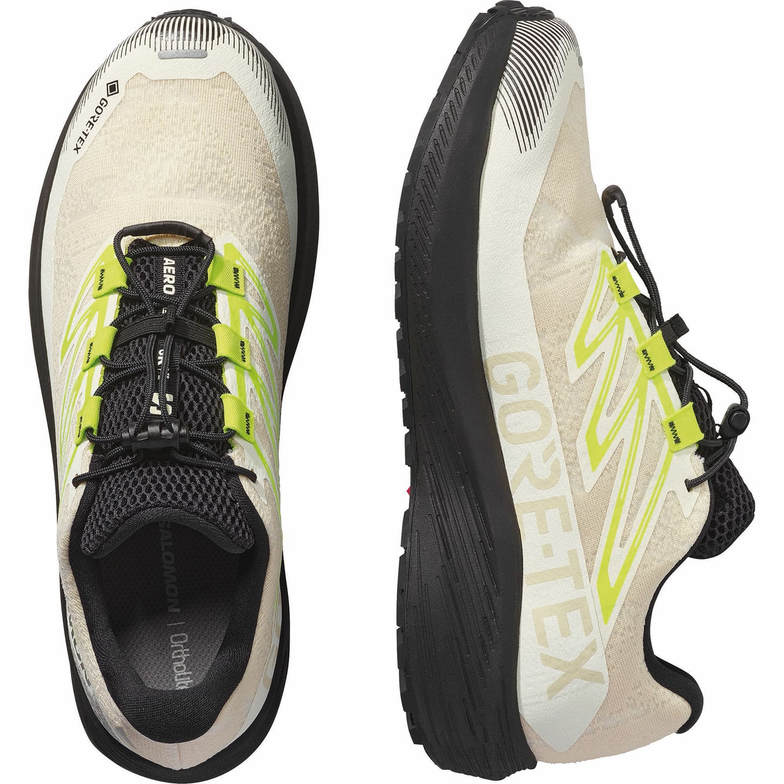 SALOMON AERO FLOW GRVL GTX VANILLA ICE/BLACK/ACID LIME [サロモン]