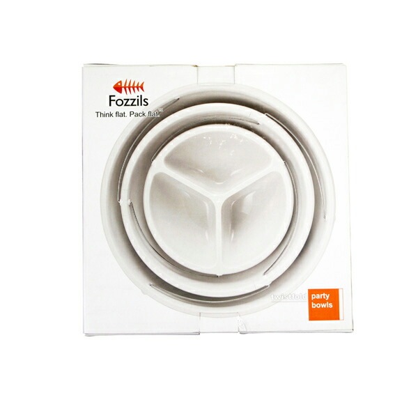 Fozzils パーティーボウル（3段） ホワイト [フォッジルズ]