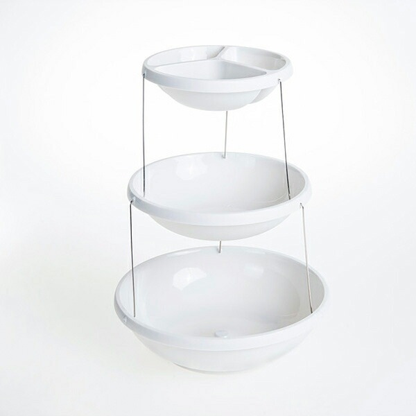 Fozzils パーティーボウル（3段） ホワイト [フォッジルズ]