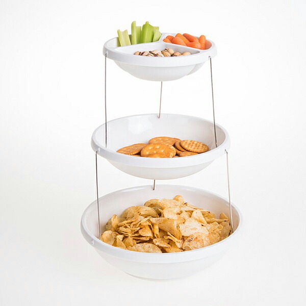 Fozzils パーティーボウル（3段） ホワイト [フォッジルズ]