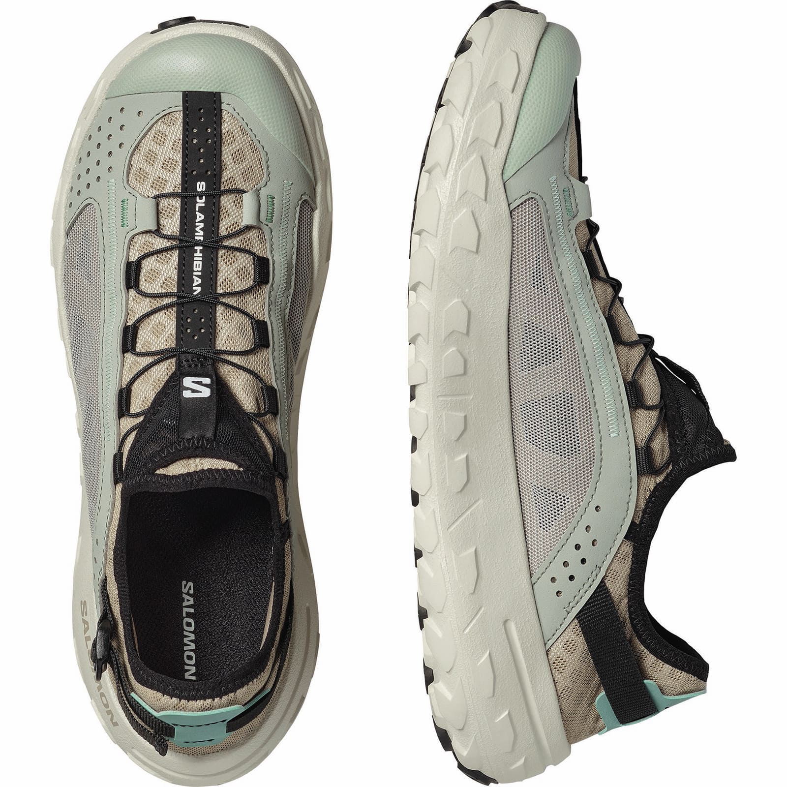 SALOMON SOLAMPHIBIAN DESERT TAN/WROUGHT IRON/CLEARLY AQU [サロモン]