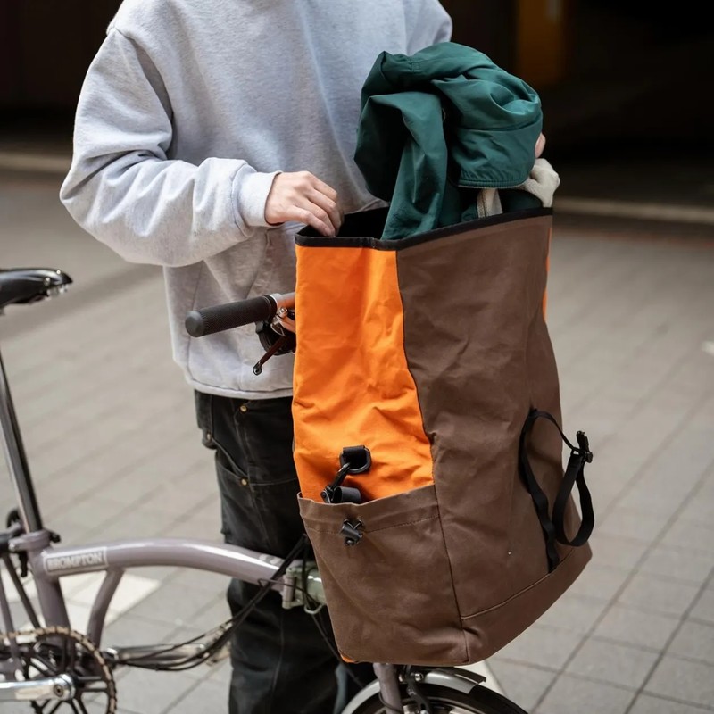 FAIRWEATHER brompton bag waxed canvas フレームなし orange/brown