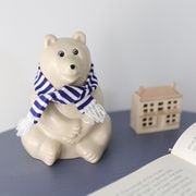 【⚠️底面(内側)➡破損・クマ➡剥げ あり⚠️】 キティ★貯金箱★ソフビ★ビッグ シロクマ貯金箱 ビオトープ[biotope]Polar Bear Money Box-ならの実