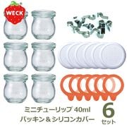 WECK �����å� ������6�ĥ��å� �ߥ˥��塼��å� 40ml ���ꥳ�󥭥�å� �ۥ磻�� XS ����ѥå��� ����å� ���饹 ����˥����� ��¸�� ��¸�ƴ� ̩���� ����̵�� 