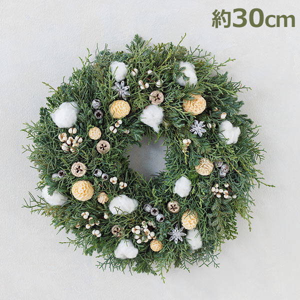 クリスマスリース(*^^*) 配ろ フレッシュリース 木の実リース