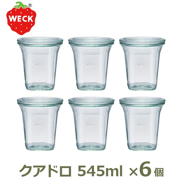 WECK �����ɥ� 545ml ������6�ĥ��å� �����å� QUADORO WE-747 ���饹 ����˥����� ��¸ �ݴ� �ƴ� �� �ӵ� ���� �ͳ� �ե� L������ �б� ����̵�� 