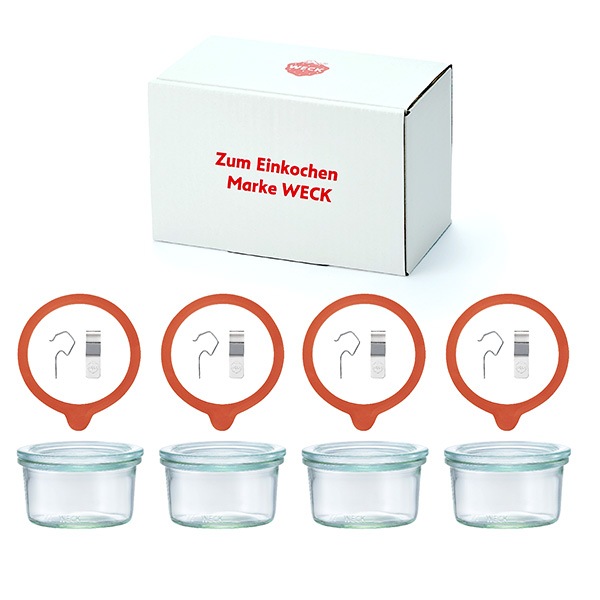 Weck ギフト ボックス モールド セット おしゃれ ガラス キャニスター 密閉 保存容器 瓶 プレゼント 手作り 瓶詰め パッキン クリップ おうち時間 Gift We S8 Viewgarden