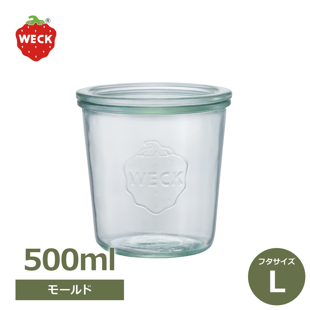 WECK �⡼��ɥ������� 500ml �����å� WE-742 ����˥����� ��ʨ̩�ĤǤ��륬�饹��¸�� ̩���ƴ� �ե�L������ Mold shape �������᥵���� �� ��ʪ �����ҡ�Ʀ 