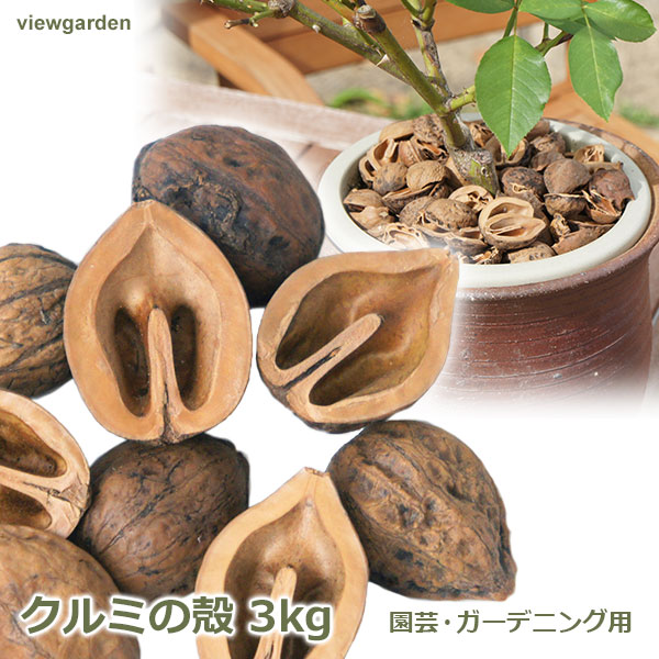 クルミ の殻 3kg 約9リットル 送料無料 日本国産 くるみ から