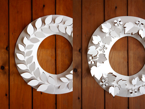 リース おしゃれ 玄関 インテリア リビング 雪 S ペーパーリース スノー シンプル ホワイト メール便 対応 Paper Wreath Pw04 S 5 白 オーナメント 飾り Viewgarden