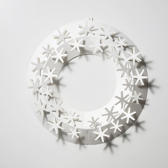 リース おしゃれ 玄関 インテリア リビング 雪 S ペーパーリース スノー シンプル ホワイト メール便 対応 Paper Wreath Pw04 S 5 白 オーナメント 飾り Viewgarden