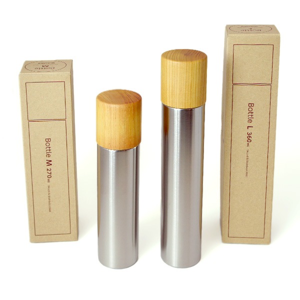 水筒 270 Ml おしゃれ ステンレス ボトル プレゼント ギフト Mokuneji モクネジ Bottle M 保冷 保温 コップ付き 日本製 木製 ナチュラル Viewgarden