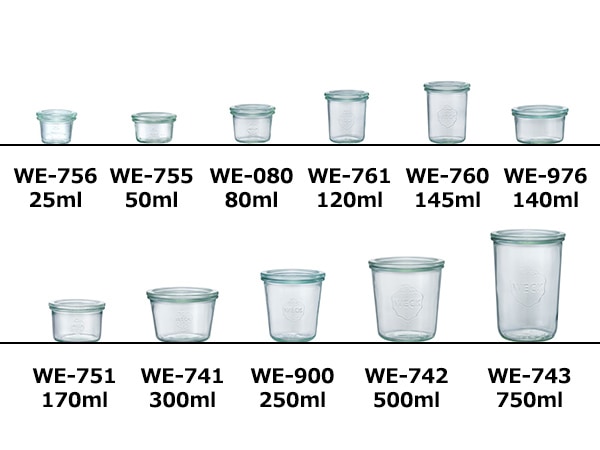 WECK �⡼��� �������� 140ml ������12�ĥ��å� ����˥����� �����å� MOLD SHAPE WE-976 �ե� M������ ���饹 ��¸�� ��¸�ƴ� ̩���ƴ� 