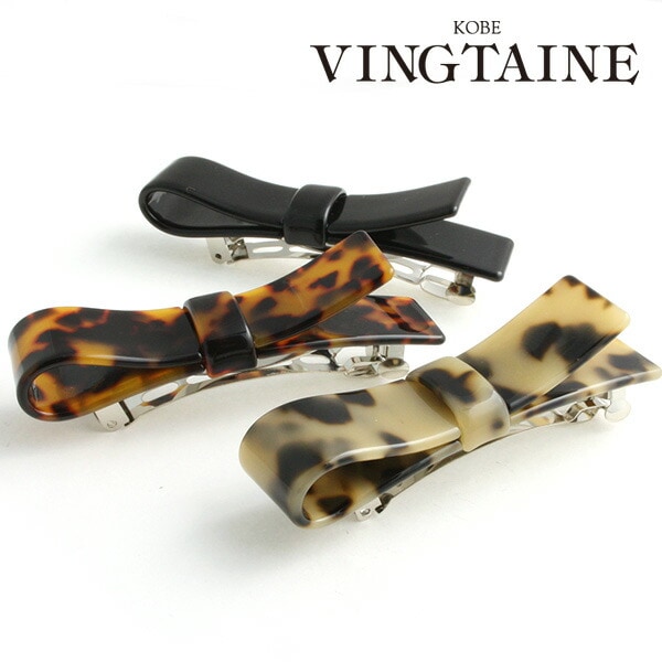 べっ甲風アシンメトリーリボンバレッタ H-711 | ヘアアクセサリー