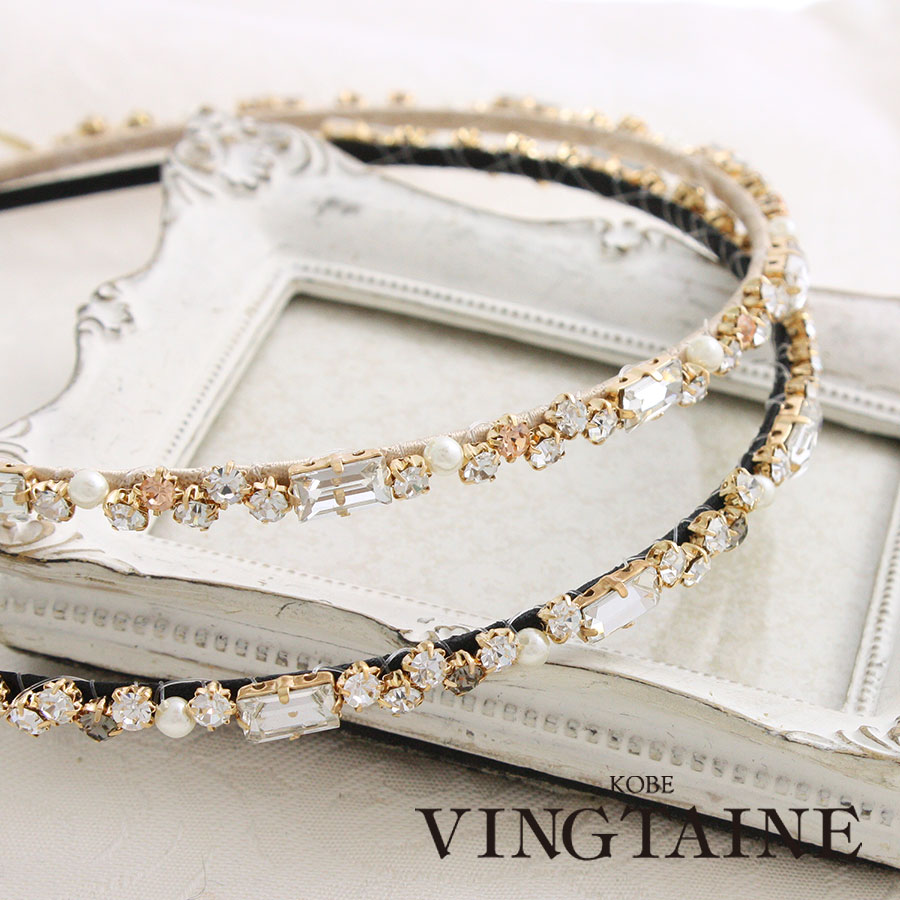 スワロフスキー×パール細カチューシャ HK-143 | ヘア