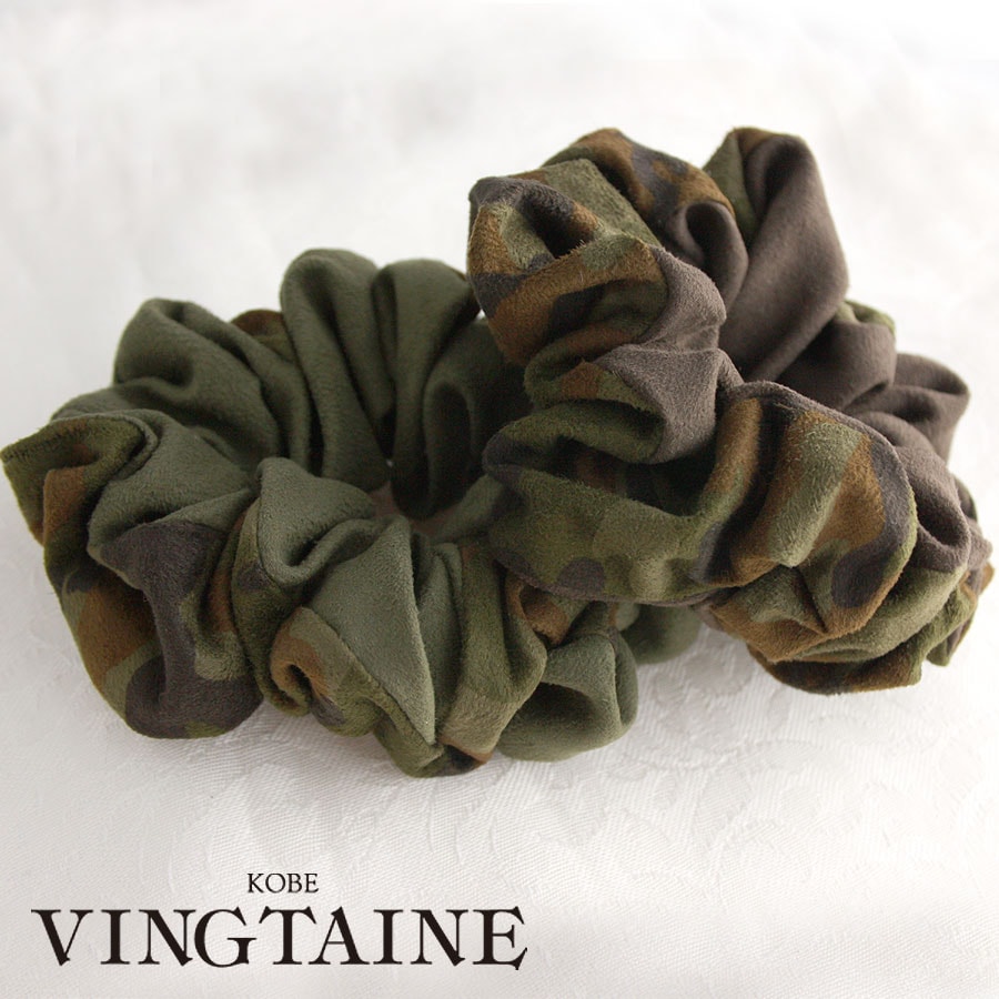 ☆ネコポス送料無料☆カモフラージュ柄シュシュ HS-91 【mbgt】 | ヘア