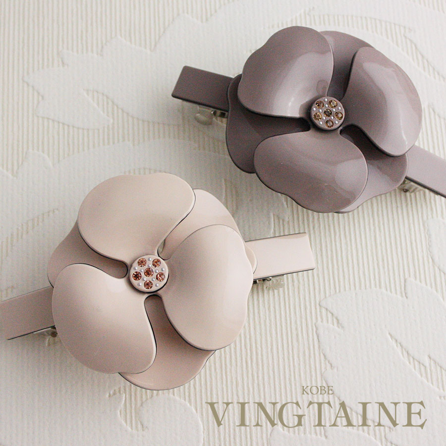 エナメル調カメリアバレッタ H7054 | ヘアアクセサリー,バレッタ