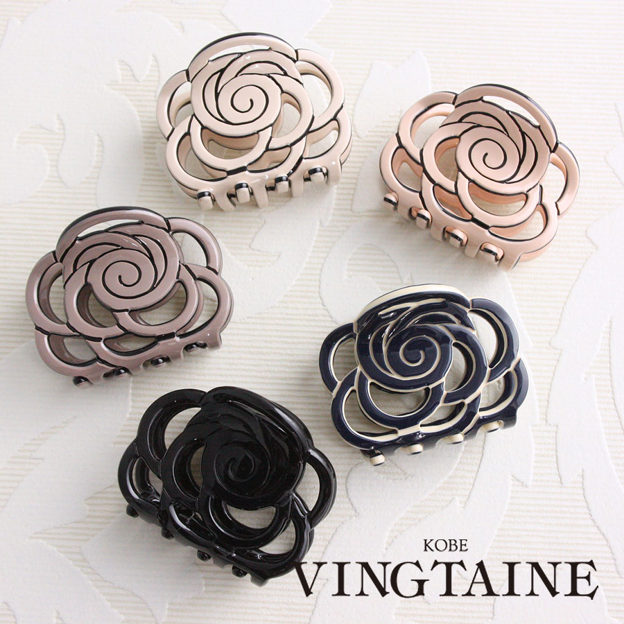 ☆ネコポス送料無料☆透かし模様ローズバンスクリップ H7133【mbgt