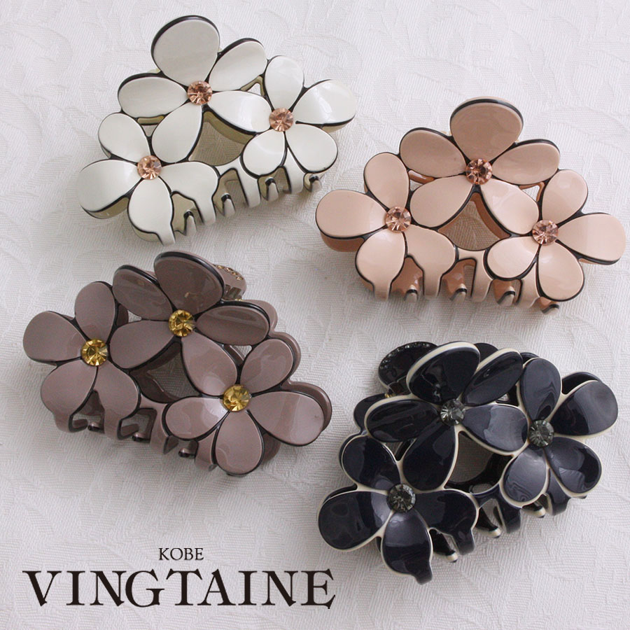 定形外発送・ネコポス不可】 トリプルフラワーバンスクリップ(M) H7193