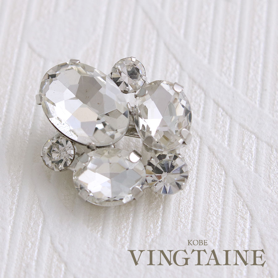 15％ポイントバック＆ネコポス送料無料＊ビジューストーンミニブローチ