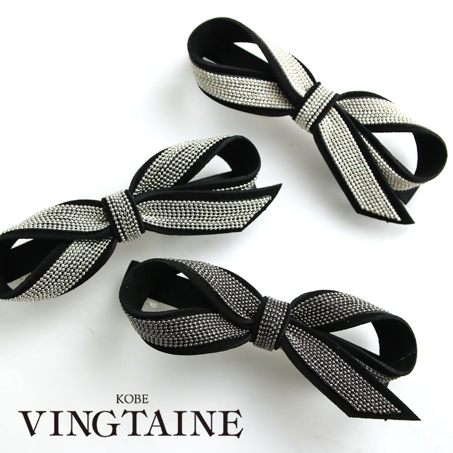 チェーンリボンバレッタ H7334 | ヘアアクセサリー,バレッタ