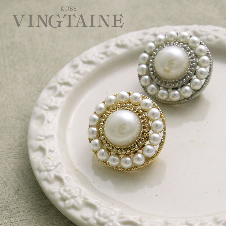 パール×サークルデザインブローチ BR-124 | ブローチ | ヴァンテーヌ