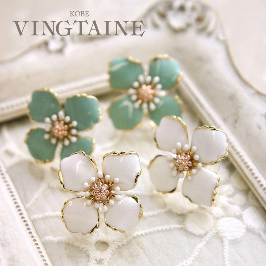 ◇SALE◇エナメル調フラワーピアス・イヤリング P5182 | ピアス