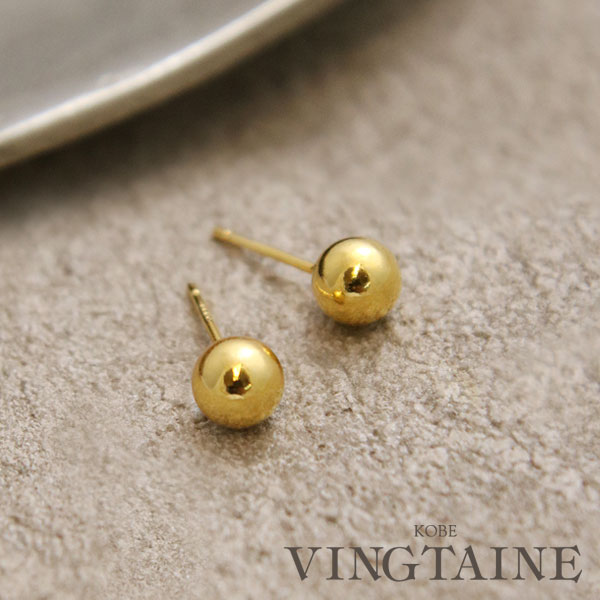 Silver925 ゴールドボールピアス（6mm） SVP190 | ピアス,シンプル