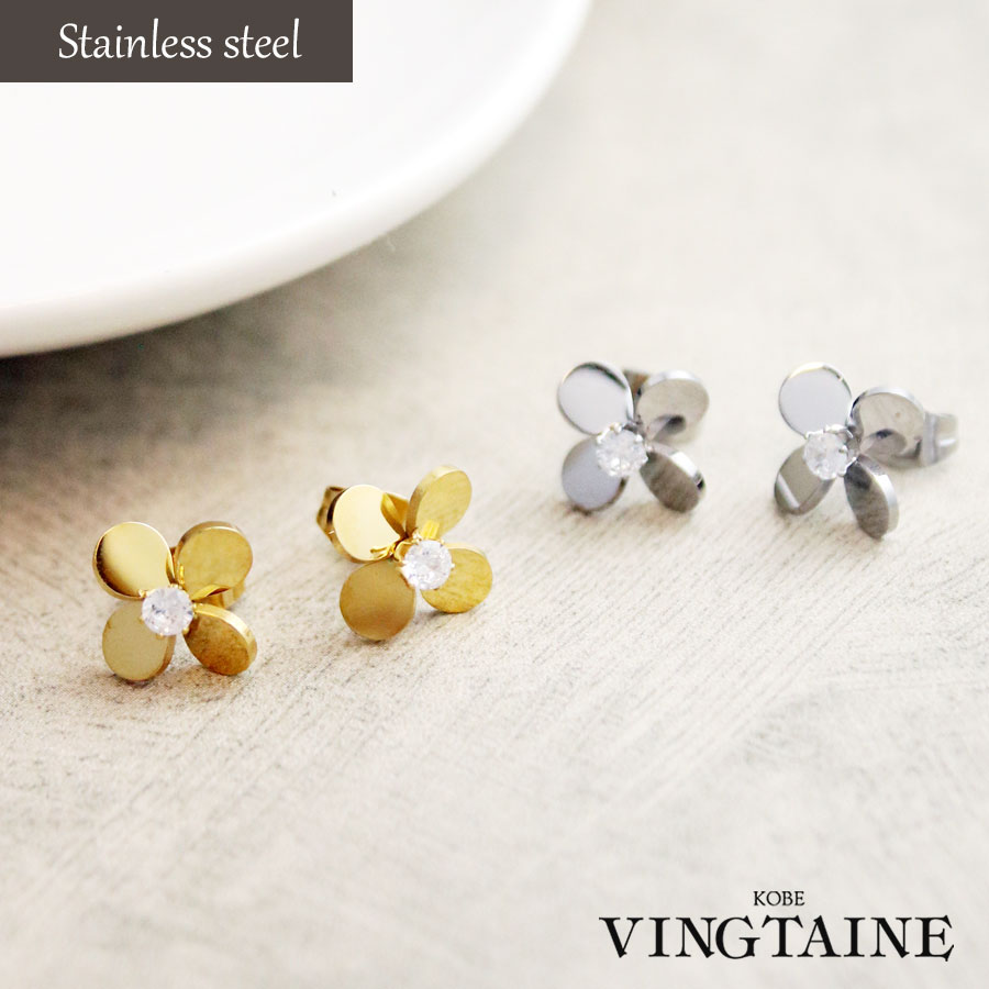 ◇ネコポス送料無料◇フラワーモチーフピアス・イヤリング TP057【mbgt