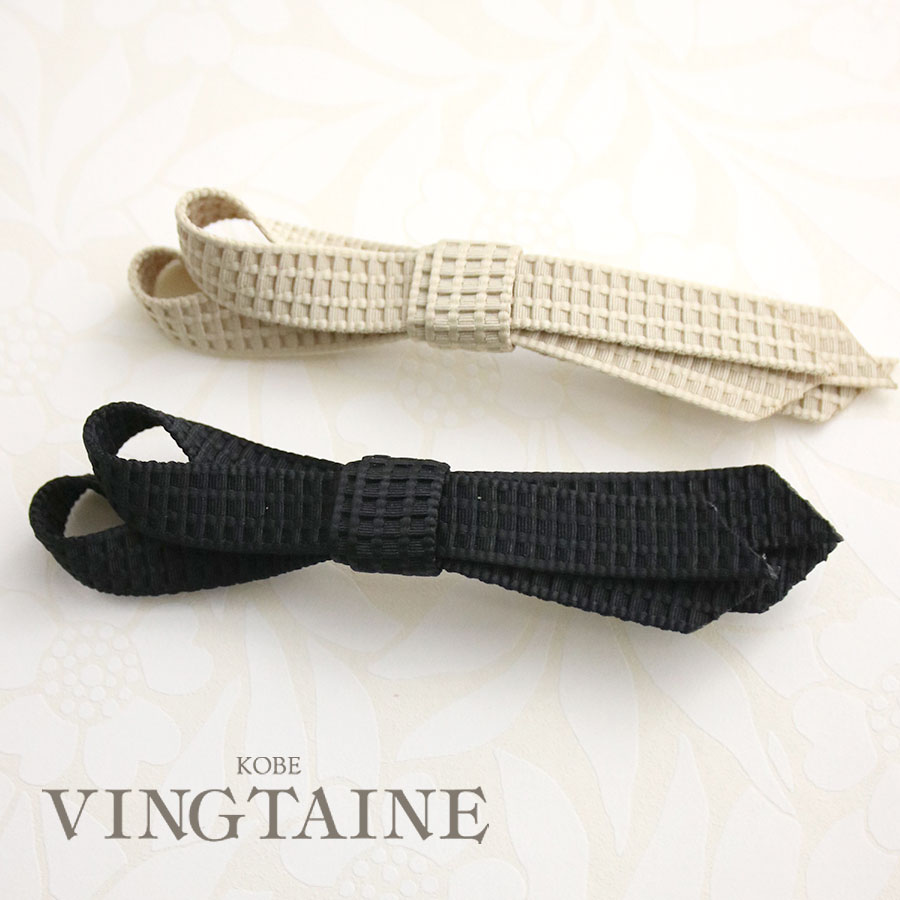 15％ポイントバック＆ネコポス送料無料＊格子柄リボンバレッタ H7765