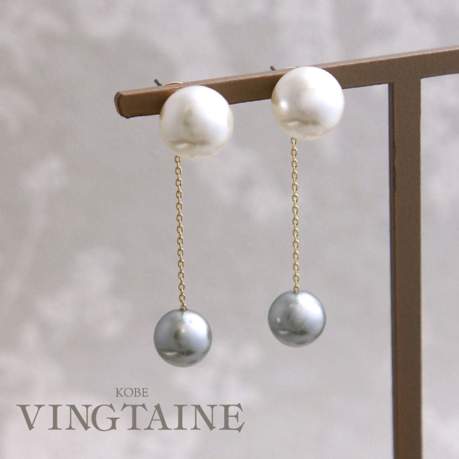 パステルパールロングピアス K18イエローゴールド淡水パールロングピアス【MKY0046P1】 | MONICE/モニス