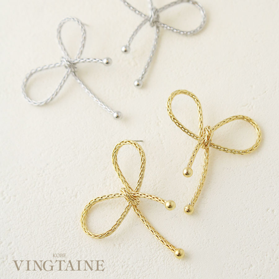 【avgvst】リボンピアス Bow Stud Gold Vermeil avgvst】リボンピアス Bow Stud Gold Vermeil