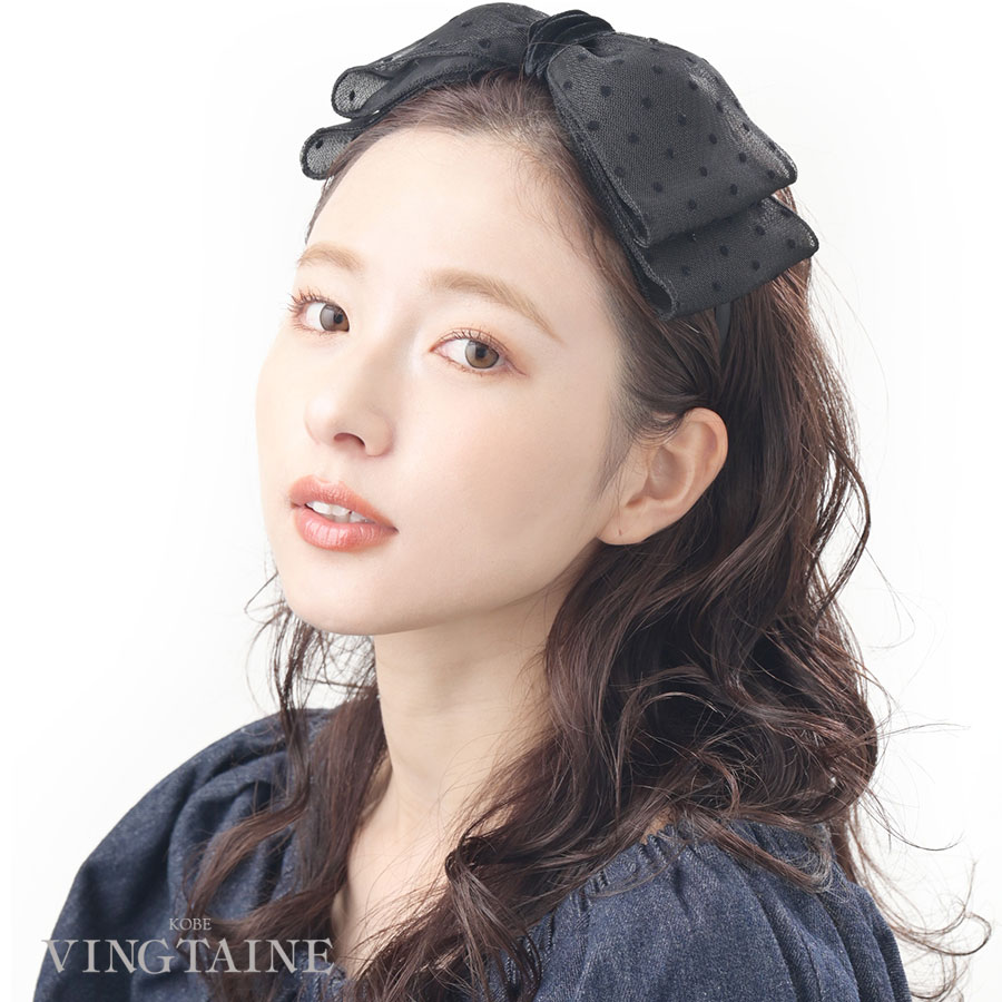 ドット柄チュールリボンカチューシャ HK-344 | ヘアアクセサリー