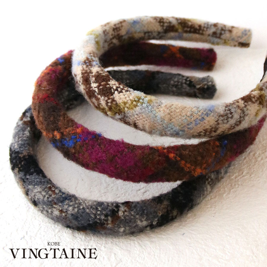 FERRAGAMO チェック柄 千鳥格子柄 カチューシャ