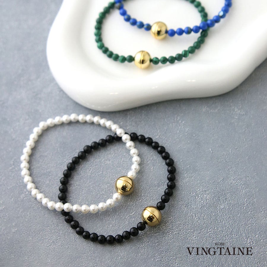 マグネットクラスプ 天然石ビーズブレスレット B4119 | ブレスレット