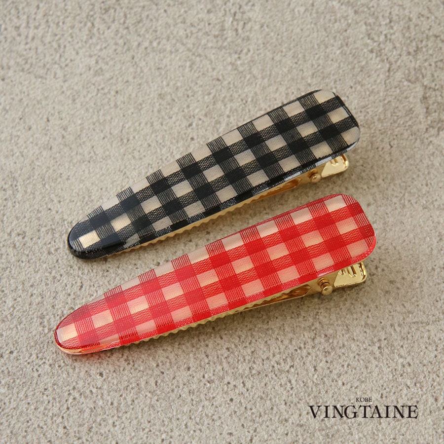 ヘアクリップ チェック柄 H7928 | ヘアアクセサリー,ヘアピン