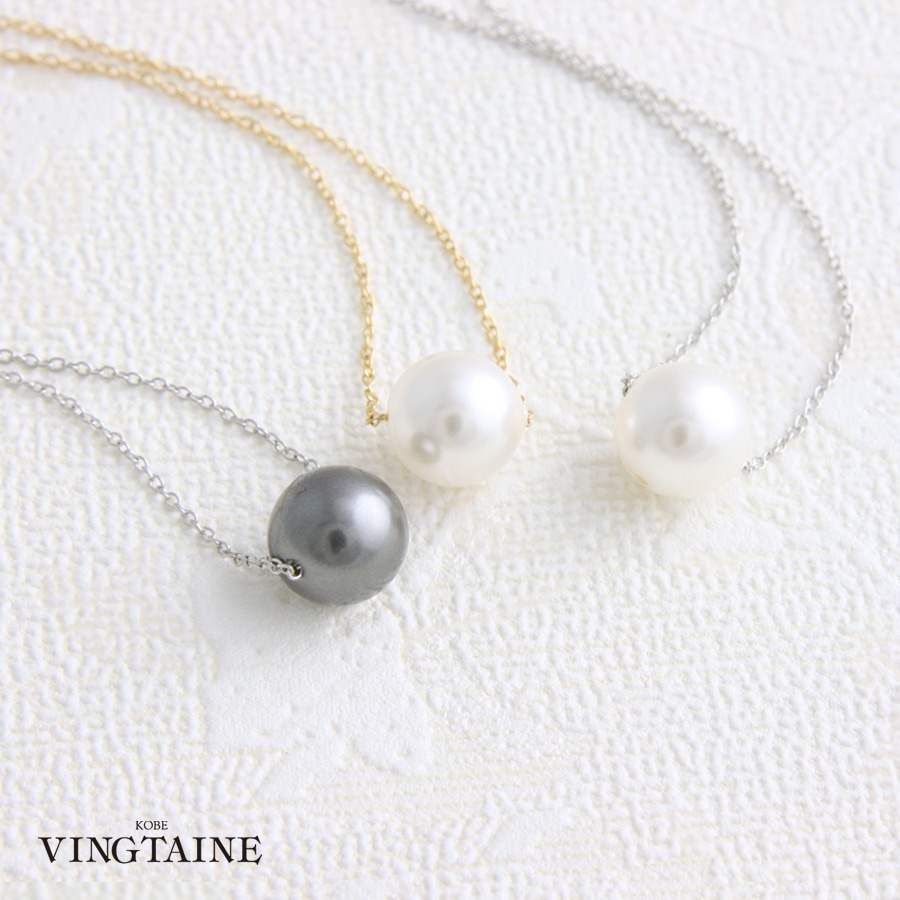 スワロフスキーパールネックレス（8mm） スライド式アジャスター C3148