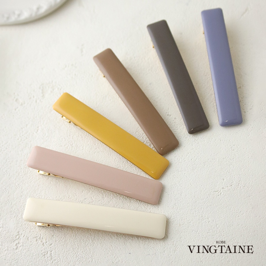 スクエア くすみカラーヘアクリップ H7892 | ヘアアクセサリー