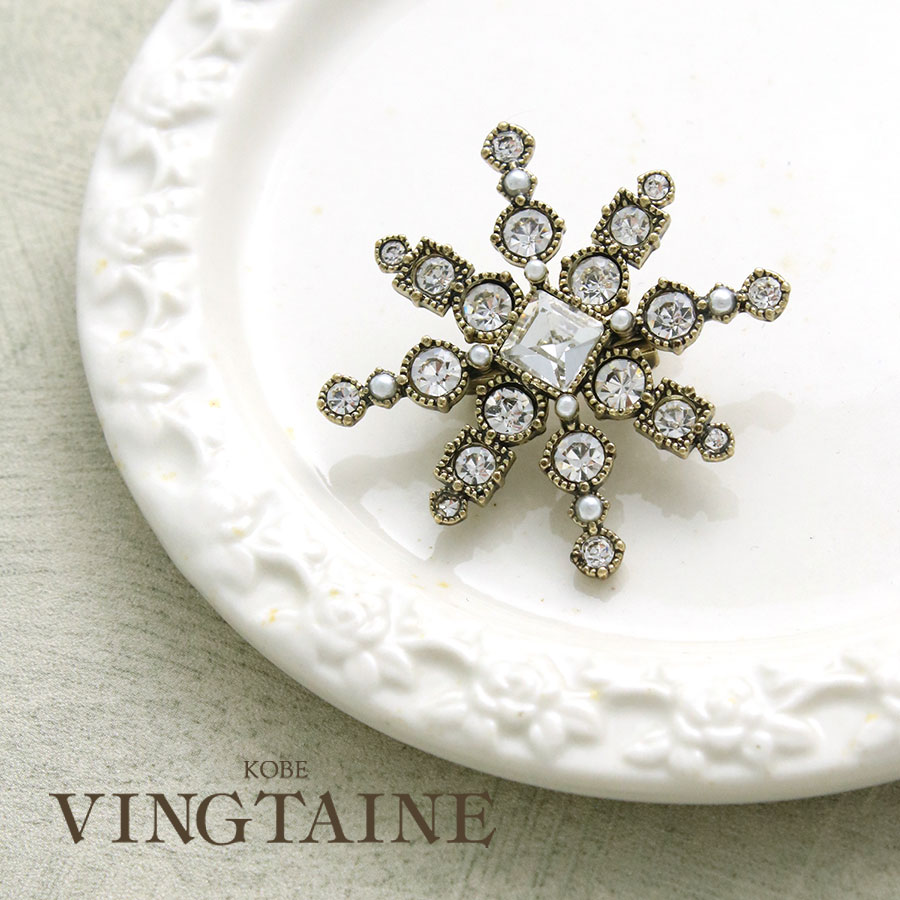 ☆ネコポス送料無料☆アンティーク調ビジューブローチ BR-130【mbgt