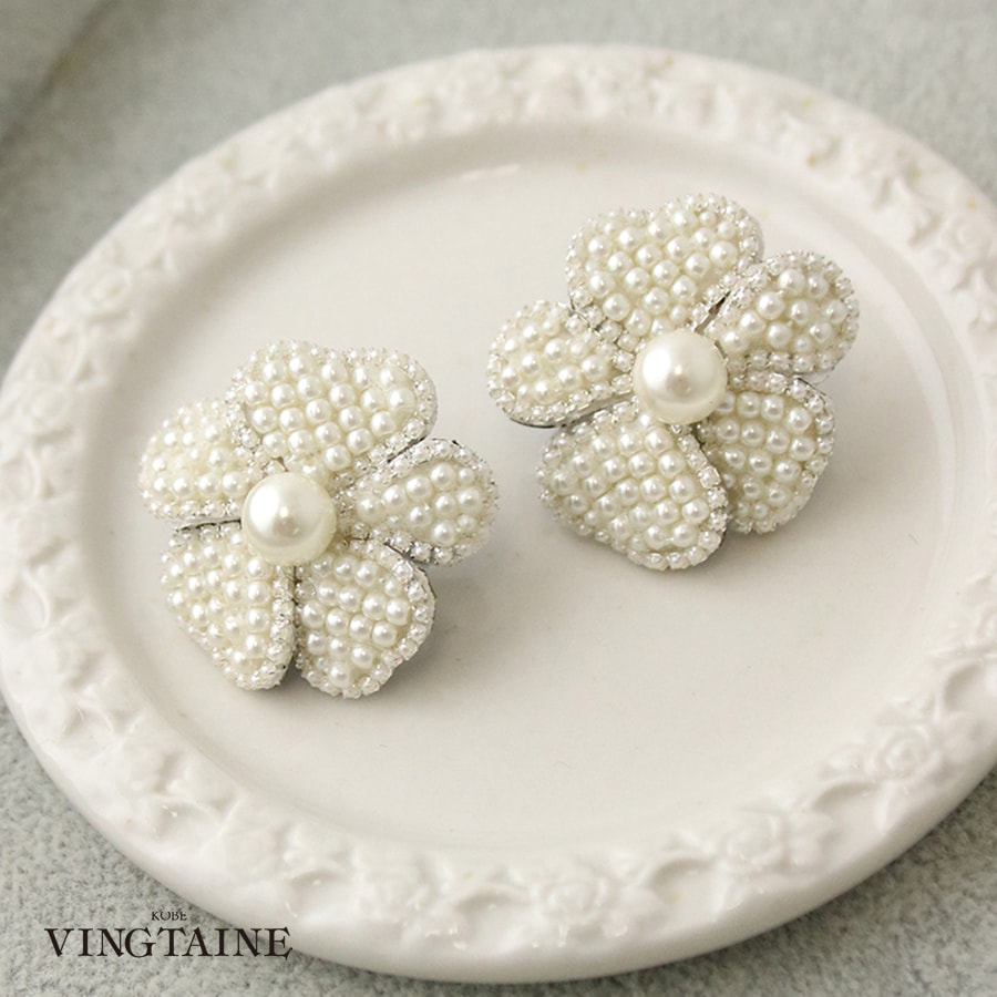 NEW】パールフラワー ピアス イヤリング Mサイズ NP002 | ピアス